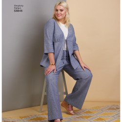 Kjole, bluse og sæt også plusmode snitmønster Simplicity 8846