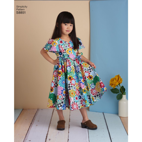 Pige kjole snitmønster Simplicity 8851