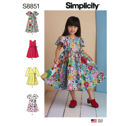 Pige kjole snitmønster Simplicity 8851