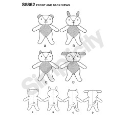 Tøjdyr snitmønster Simplicity 8862