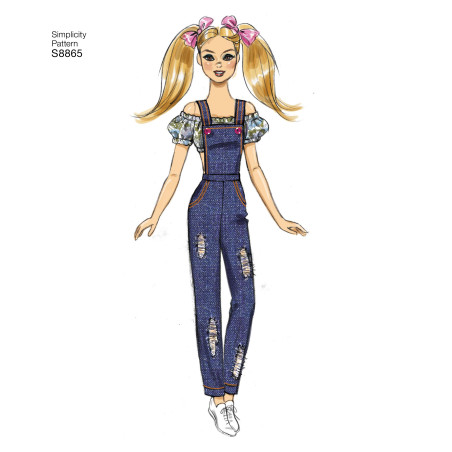 Dukketøj barbie tøj snitmønster Simplicity 8865