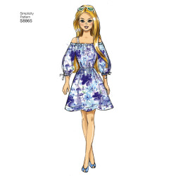 Dukketøj barbie tøj snitmønster Simplicity 8865