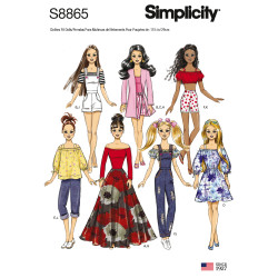 Dukketøj barbie tøj snitmønster Simplicity 8865