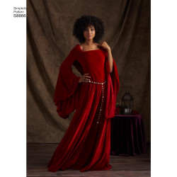 Voksen kostume Kjole m/hætte snitmønster Simplicity 8866