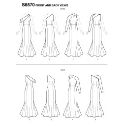 Selskabskjole m/strop snitmønster Simplicity 8870