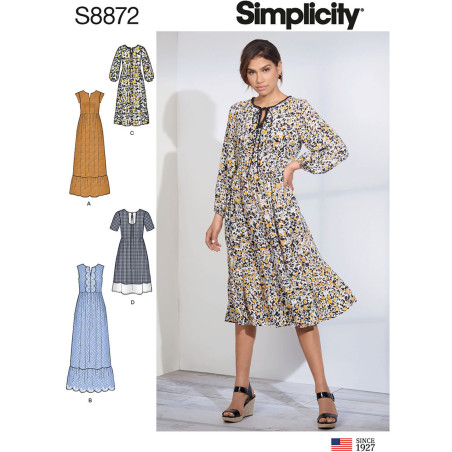 Kjole snitmønster Simplicity 8872