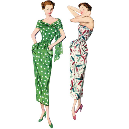 1940érne Vintage kjole også plusmode  snitmønster Simplicity 8876