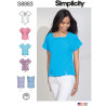 Bluse  m/slids også plusmode  snitmønster Simplicity 8883