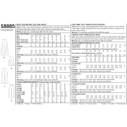 Løse bukser og nederdel snitmønster Simplicity 8885