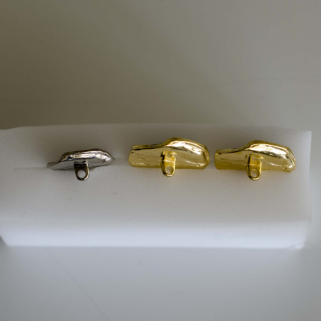 Knap m/øje Sølv m/brun 36mm / 44mm