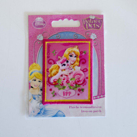 Disney prinsesser  og kæledyr Tornerose  broderet strygemrke  5,5x7 cm