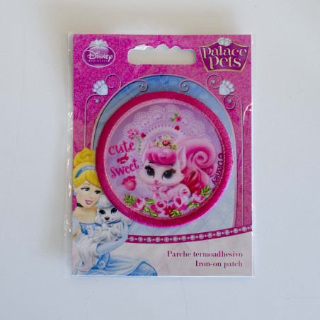 Disney prinsesser og kæledyr Tornerose broderet strygemærke Ø 6,5 cm