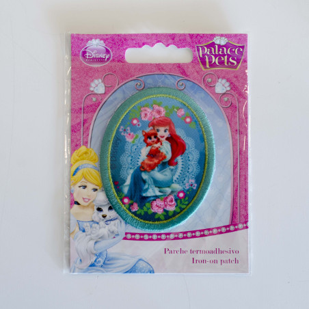 Disney prinsesser og kæledyr  Ariel  broderet strygemærke  oval  5,5x7 cm