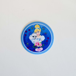 Disney prinsesser og kæledyr Askepot Printet strygemærker Ø 6,5 cm