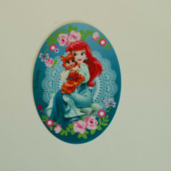 Disney Prinsesser og kæledyr Ariel printet strygemærke 11x8 cm