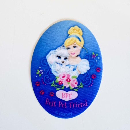 Disney Prinsesser og kæledyr Askepot  Printet strygemærke 11x8 cm