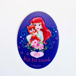 Disney Prinsesser og kæledyr  Ariel Printet strygemærke 11x8 cm