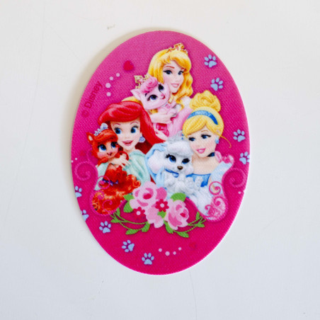 Disney prinsesser og kæledyr printet strygemærke 11x8 cm