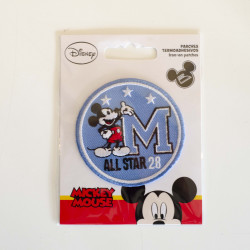 Mickey Mouse All Star 28 Broderet strygemærke Ø 6,5 cm