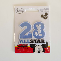 Mickey Mouse All Star 28 Broderet strygemærke 6x5,5 cm