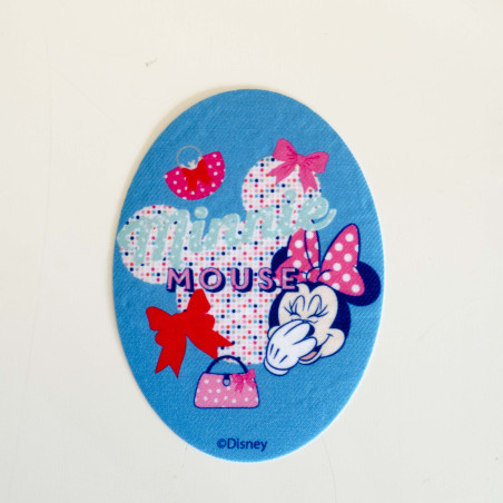 Minnie Mouse m/polkaprikker Printet strygemærke 11x8 cm