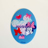 Minnie Mouse m/polkaprikker Printet strygemærke 11x8 cm