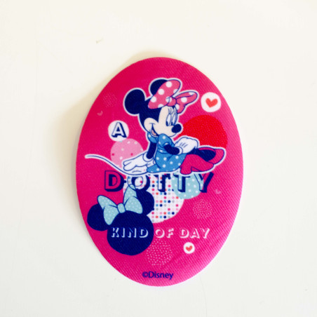 Minnie Mouse m/polkaprikker Printet strygemærke 11x8 cm