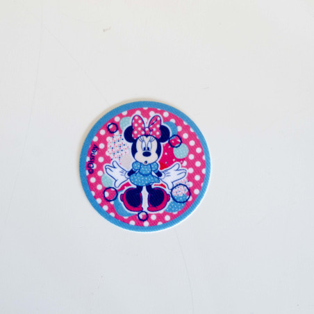 Minnie Mouse m/prikker Printet strygemærke Ø 6 cm