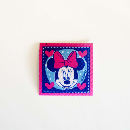 Minnie Mouse m/prikker Printet strygemærk 6,5x6 cm