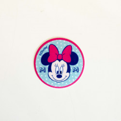 Minnie Mouse m/prikker Printet strygemærke Ø 6 cm