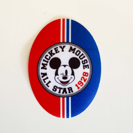 Mickey Mouse All Star 28 Printet strygemærke 11x8 cm