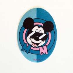 Mickey Mouse m/briller Printet strygemærke 11x8 cm