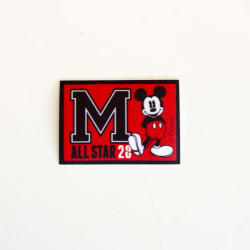Mickey Mouse All Star 28 Rød Printete strygemærke 7.5x5,5 cm