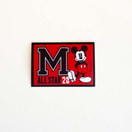 Mickey Mouse All Star 28  Rød Printete strygemærke 7.5x5,5 cm