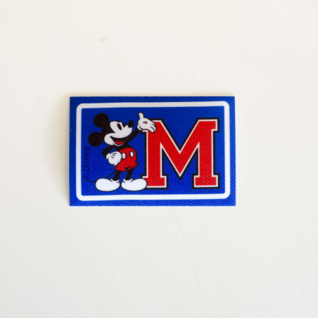 Mickey Mouse All Star 28  Blå Printet strygemærke 7.5x5.5 cm
