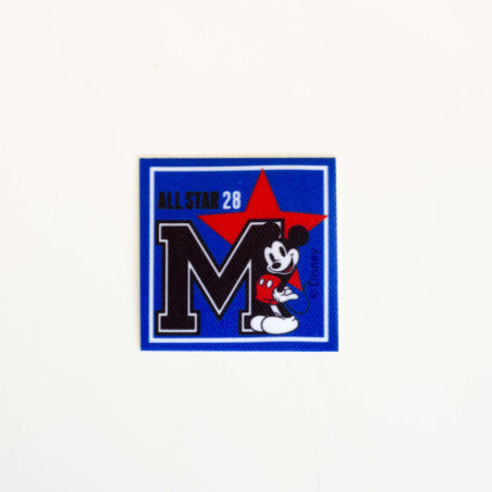 Mickey Mouse All Star Printet strygemærke 6x6 cm