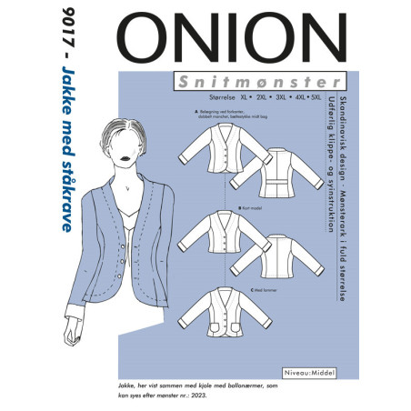 Jakke m/ståkrave plusmode  Onion snitmønster