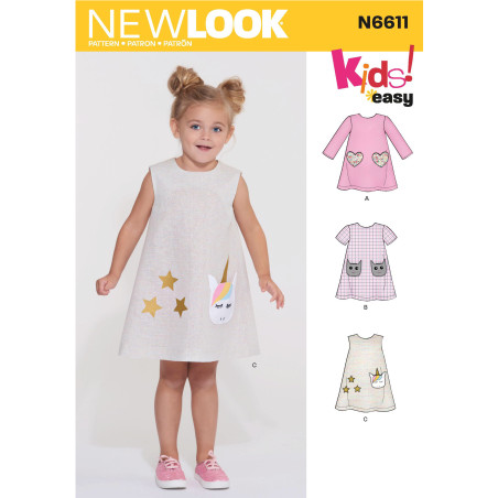 Pige kjole New look snitmønster easy 6611
