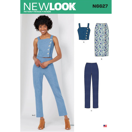Bukser nederdel og top New look snitmønster 6627