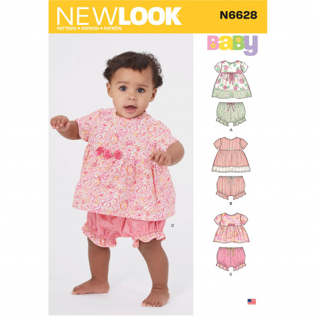 Babykjole og bukser New Look snitmønster 6628