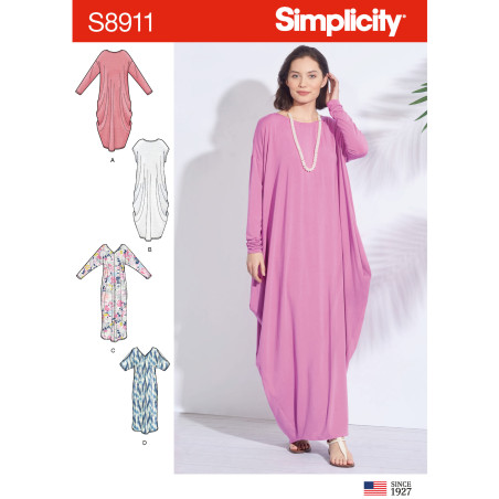 Kaftan også plusmode Simplicity Snitmønster 8911 A