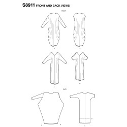 Kaftan også plusmode Simplicity Snitmønster 8911 A