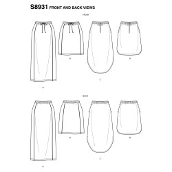 Nederdel slank model  Simplicity snitmønster 8931