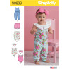 Body og hårbånd babytøj Simplicity snitmønster 8933