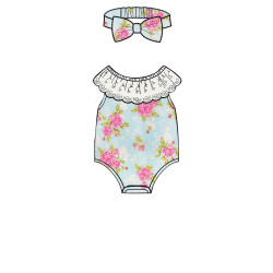 Body og hårbånd babytøj Simplicity snitmønster 8933