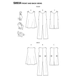 Kjole og heldragt børnetøj Simplicity snitmønster 8934