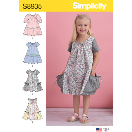 Pigekjole Simplicity snitmønster 8935