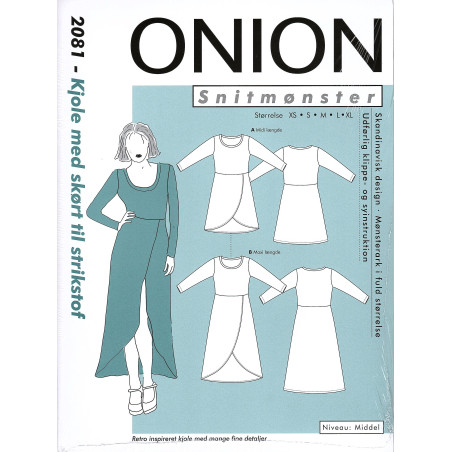 Kjole m/skørt Onion snitmønster 2081