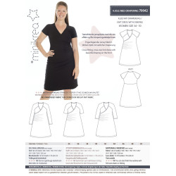 Kjole m/drapering  Minikrea snitmønster 70042