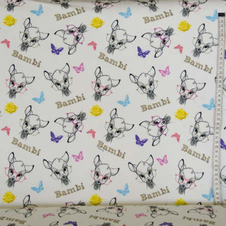 Bambi m/briller Digetal print metervarer Jersey